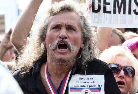 Акция в Праге против премьер-министра А. Бабиша