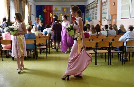 Празднование школьных выпускных в городах России