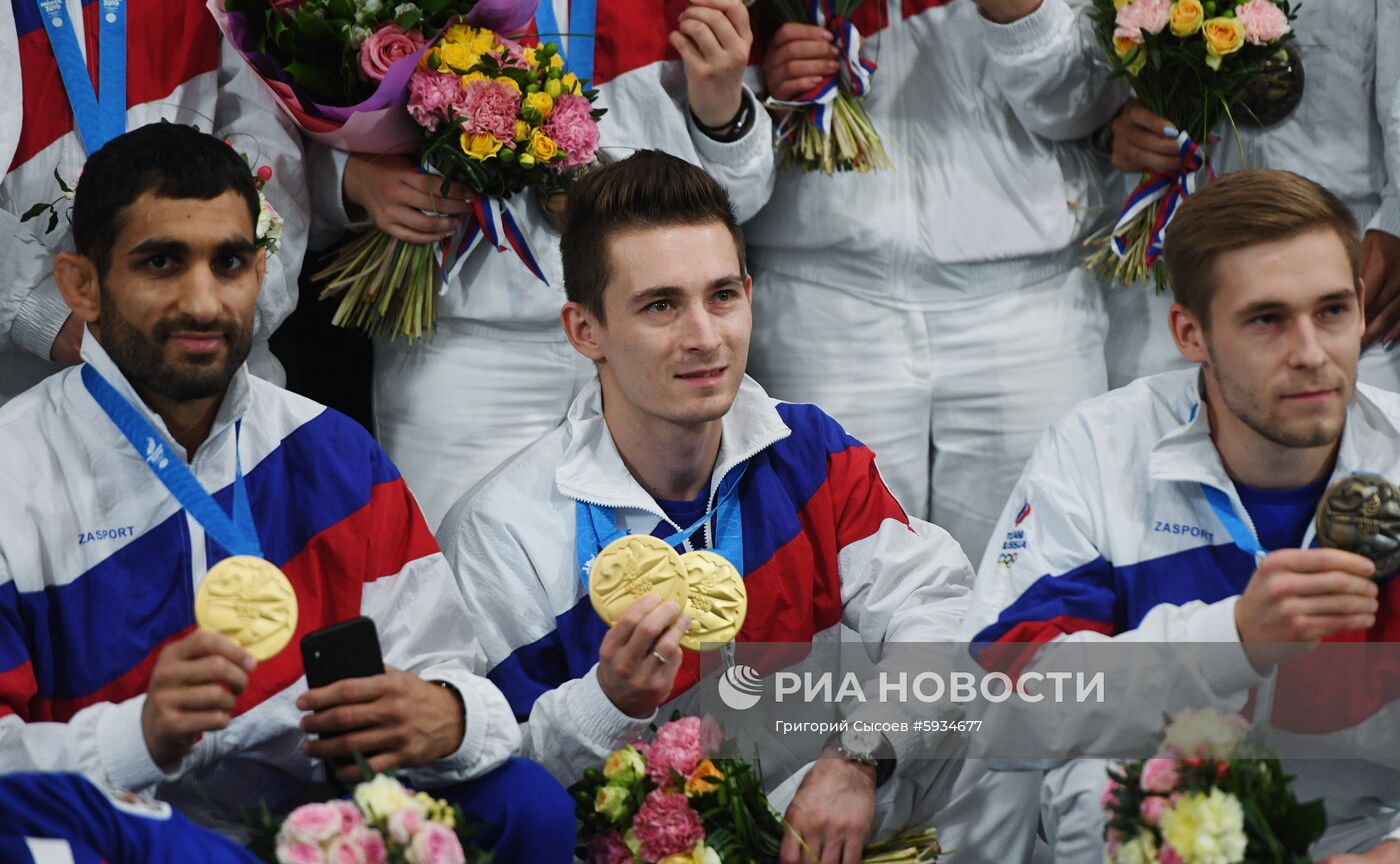 Встреча делегации российских спортсменов-участников II Европейских игр