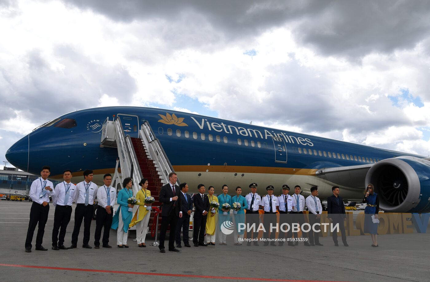 Встреча рейса авиакомпании Vietnam Airlines в аэропорту Шереметьево