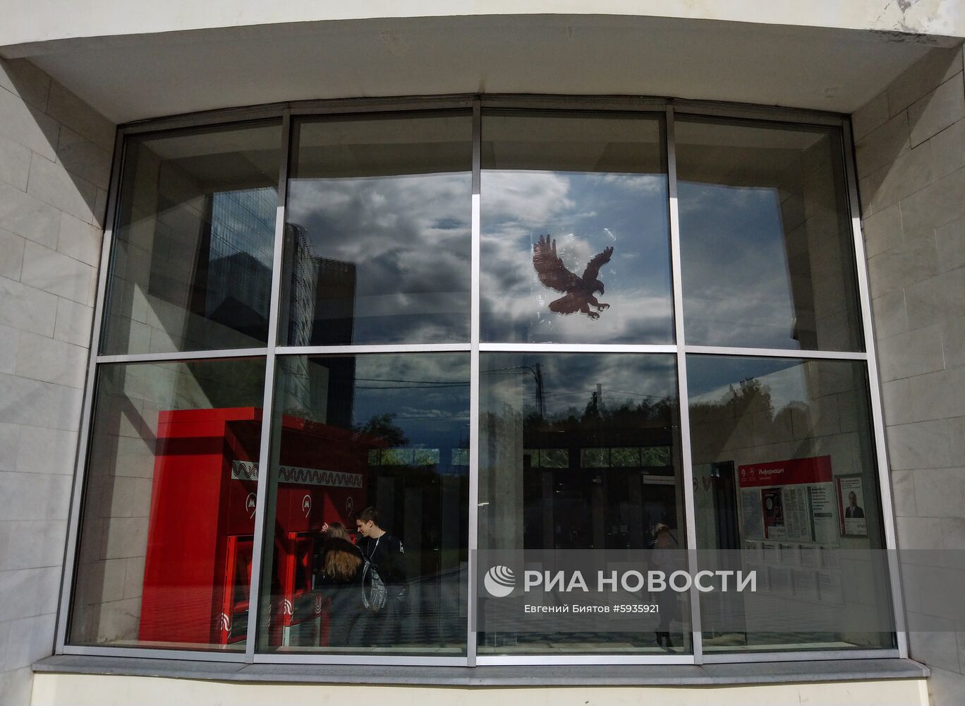 Наклейки для отпугивания птиц появились на стеклах вестибюлей метро