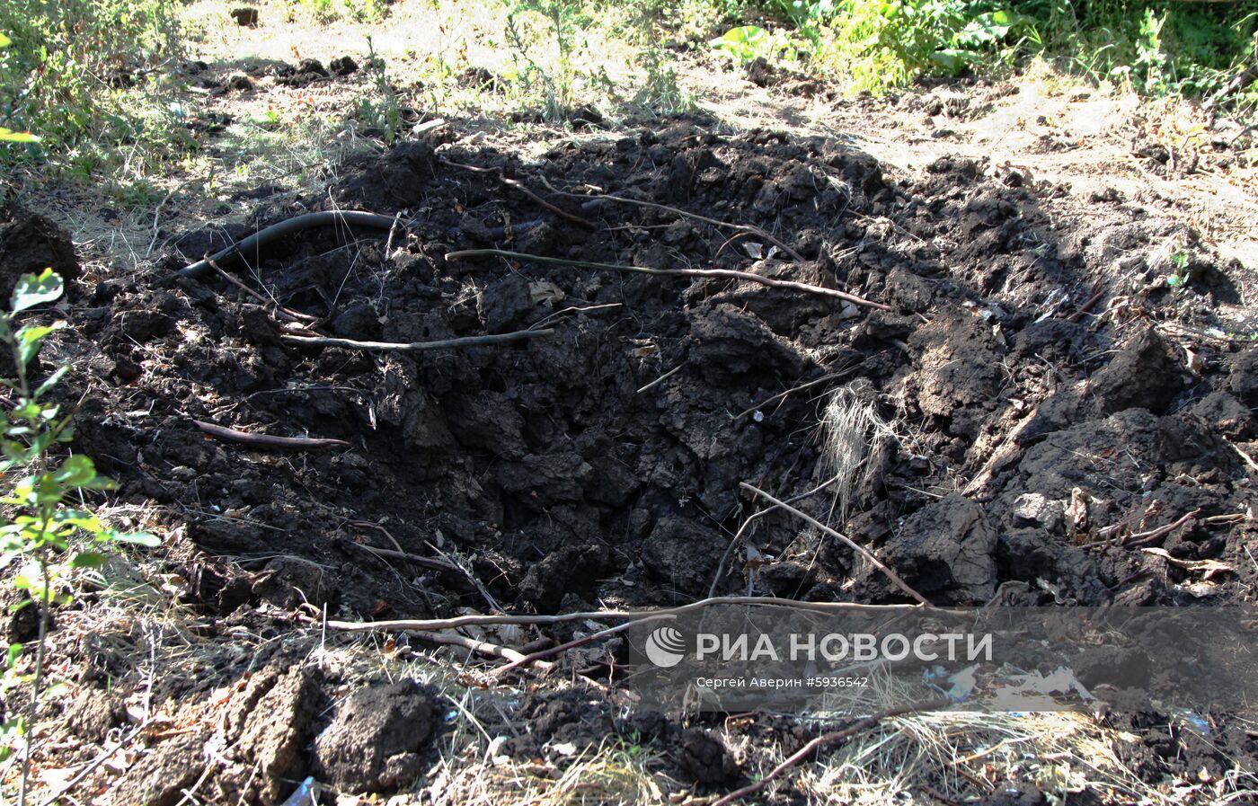 Последствия обстрела в Горловке