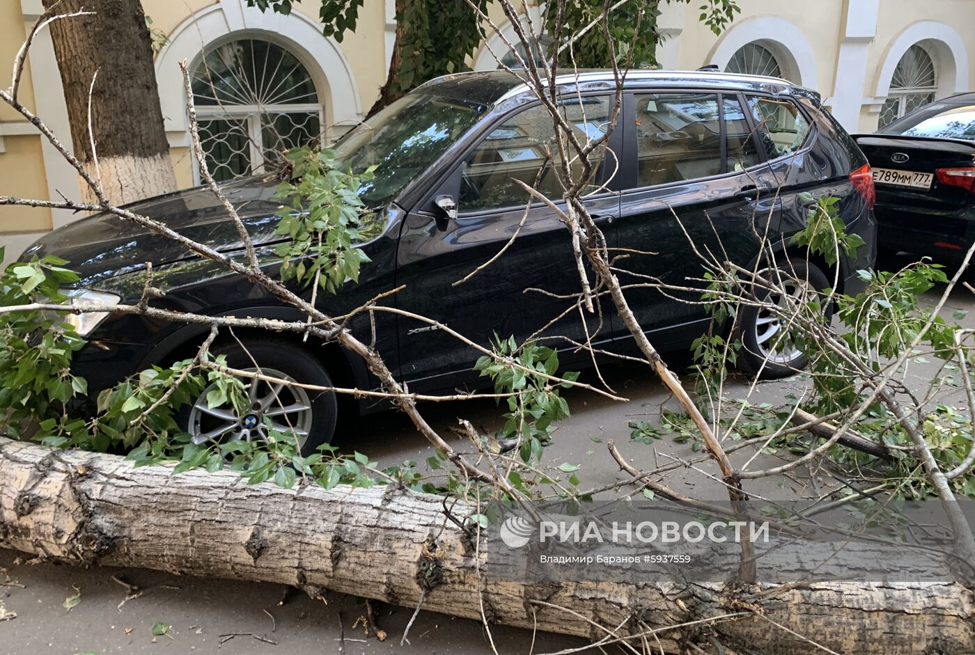 Последствия сильного ветра в Москве