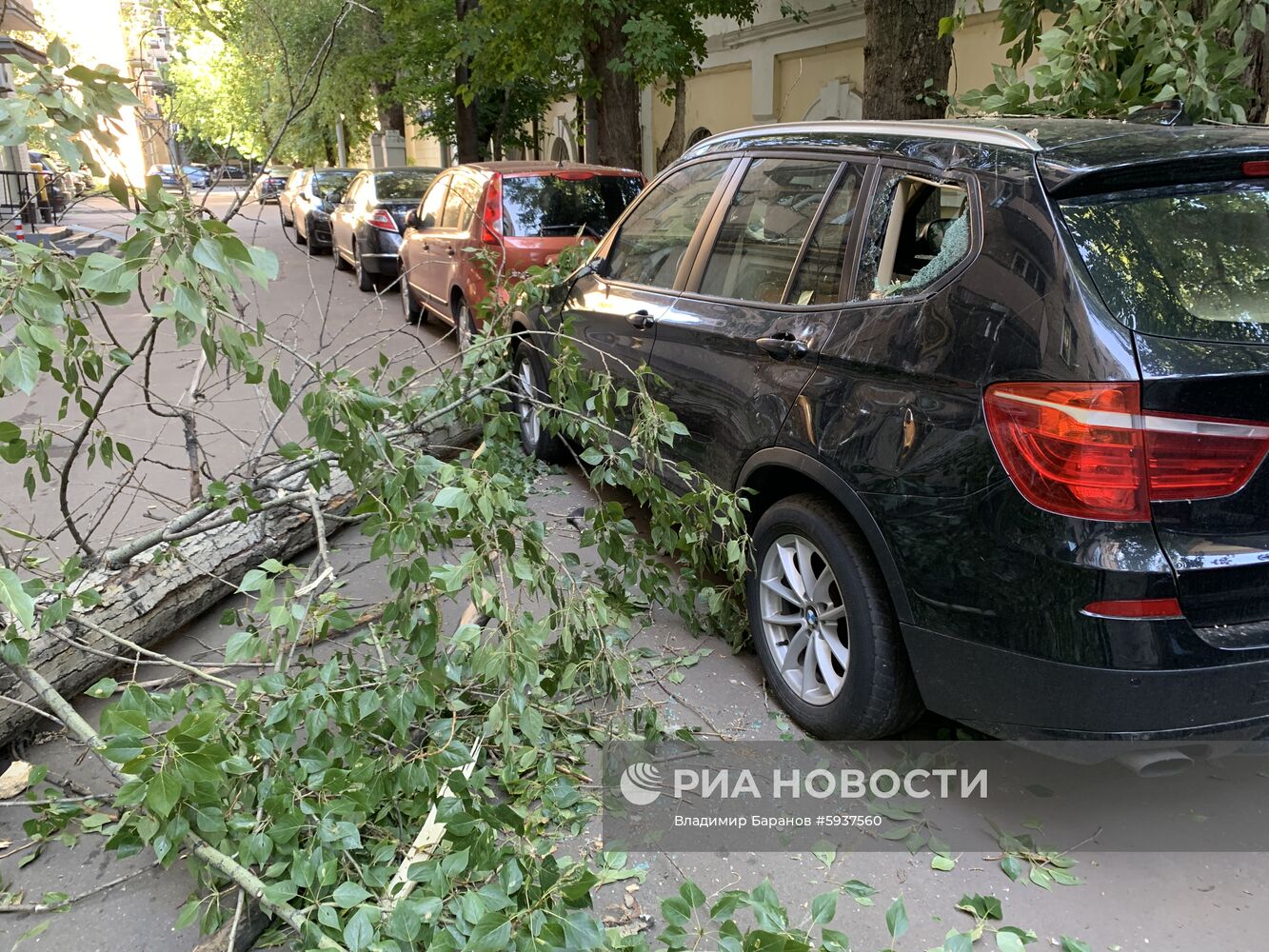 Последствия сильного ветра в Москве