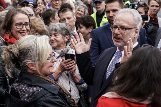 Выступление президента Латвии Э. Левитса в день инаугурации