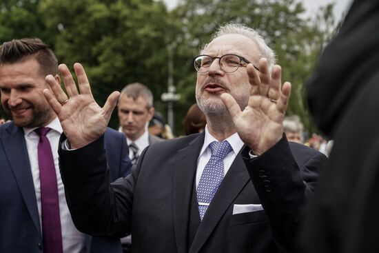 Выступление президента Латвии Э. Левитса в день инаугурации