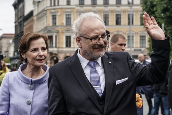 Выступление президента Латвии Э. Левитса в день инаугурации