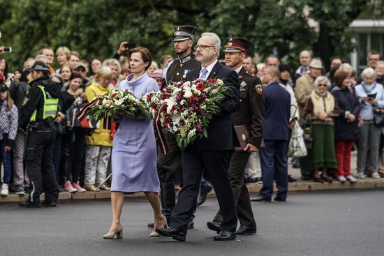 Выступление президента Латвии Э. Левитса в день инаугурации
