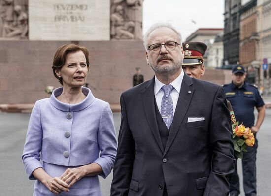 Выступление президента Латвии Э. Левитса в день инаугурации