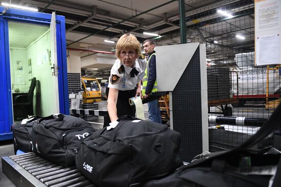 Выдача багажа в аэропорту Шереметьево 