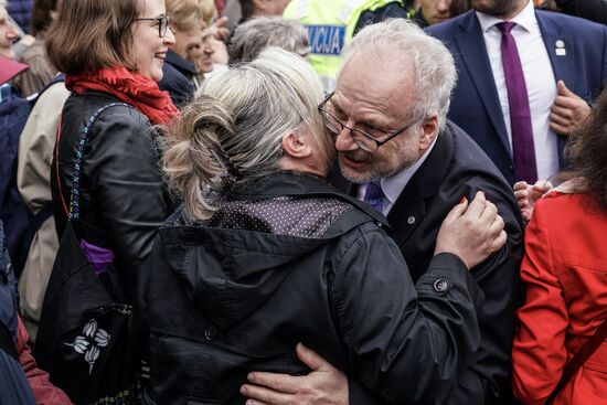 Выступление президента Латвии Э. Левитса в день инаугурации