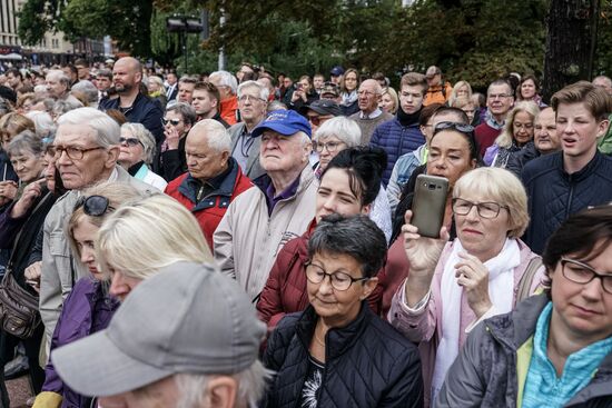 Выступление президента Латвии Э. Левитса в день инаугурации