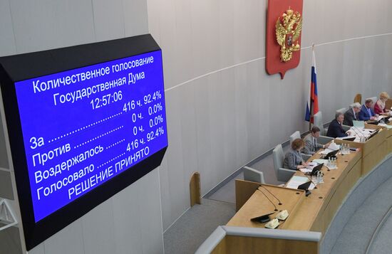 Пленарное заседание Госдумы РФ 