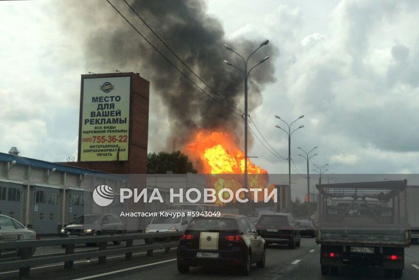 Пожар на территории Северной ТЭЦ в Мытищах