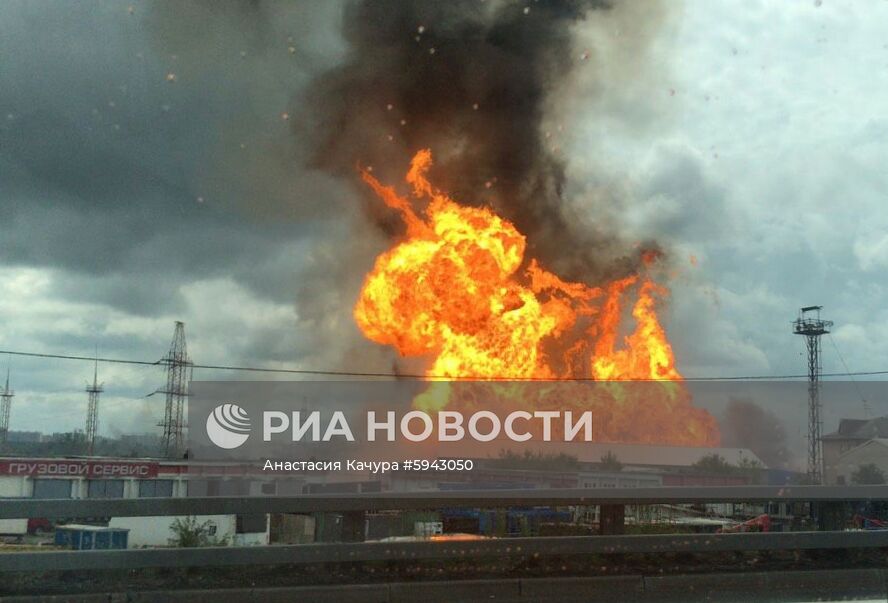 Пожар на территории Северной ТЭЦ в Мытищах