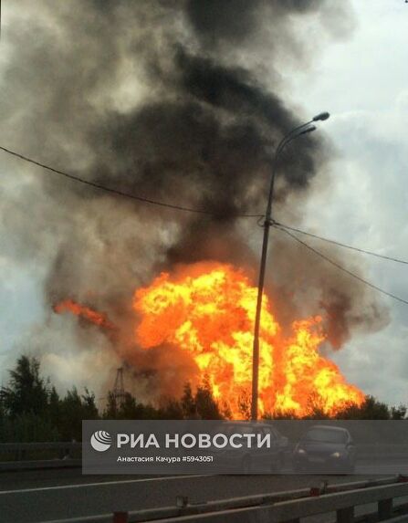 Пожар на территории Северной ТЭЦ в Мытищах