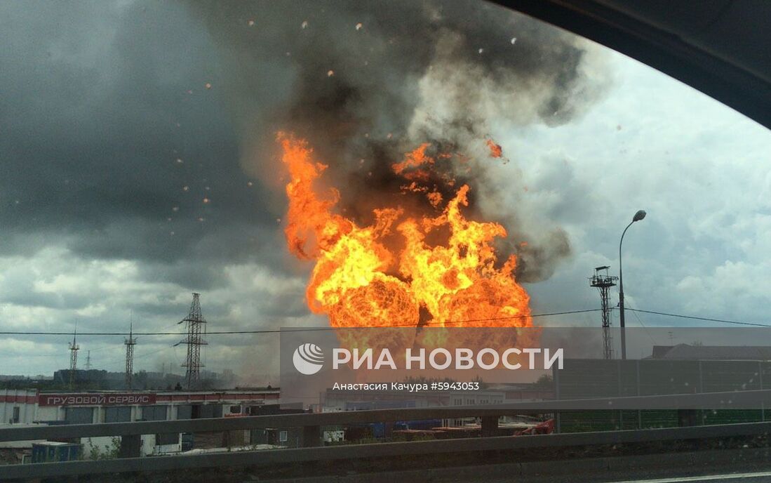 Пожар на территории Северной ТЭЦ в Мытищах