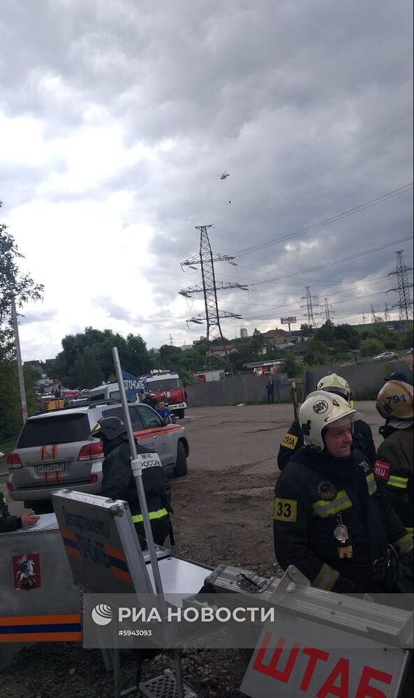 Пожар на территории Северной ТЭЦ в Мытищах