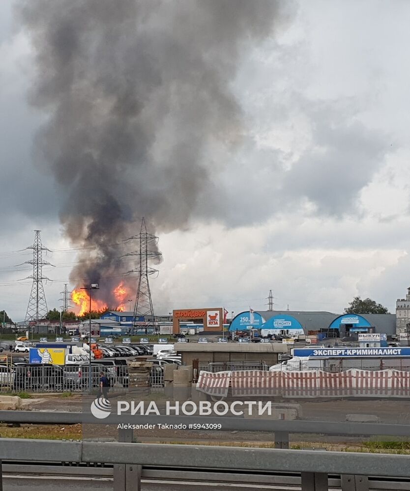 Пожар на территории Северной ТЭЦ в Мытищах