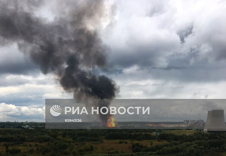 Пожар на территории Северной ТЭЦ в Мытищах