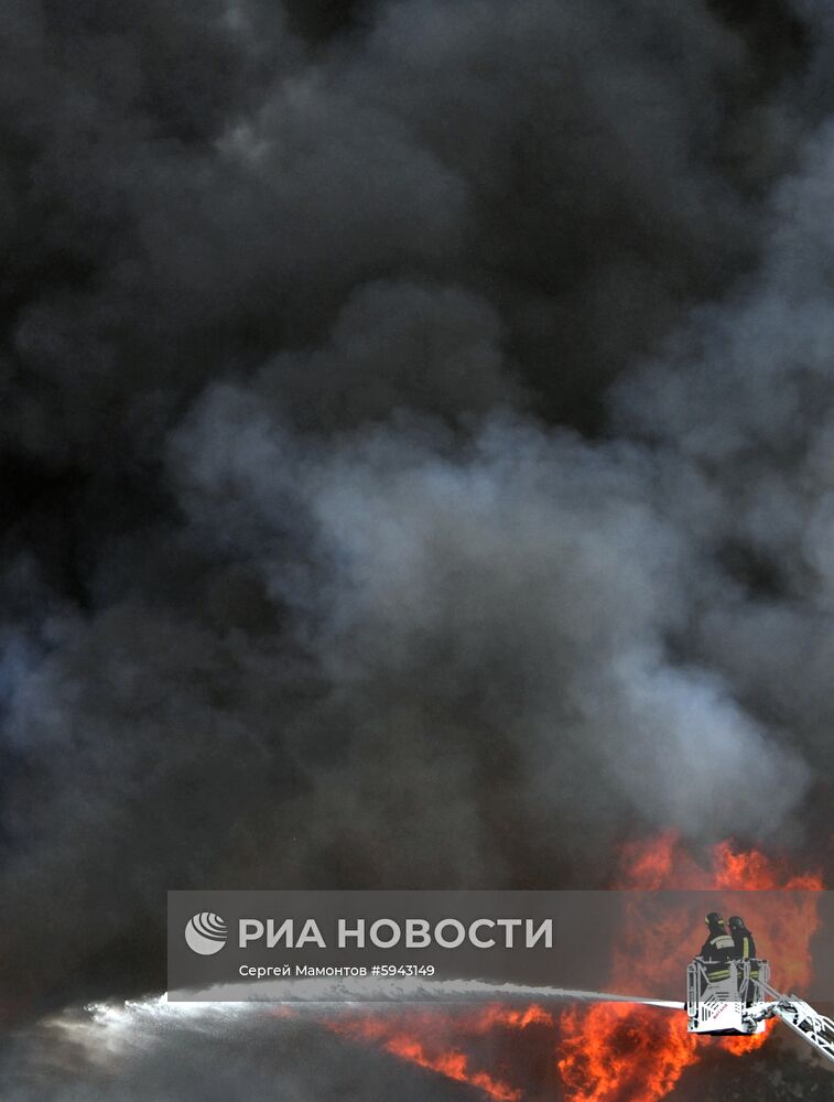 Пожар на территории Северной ТЭЦ в Мытищах