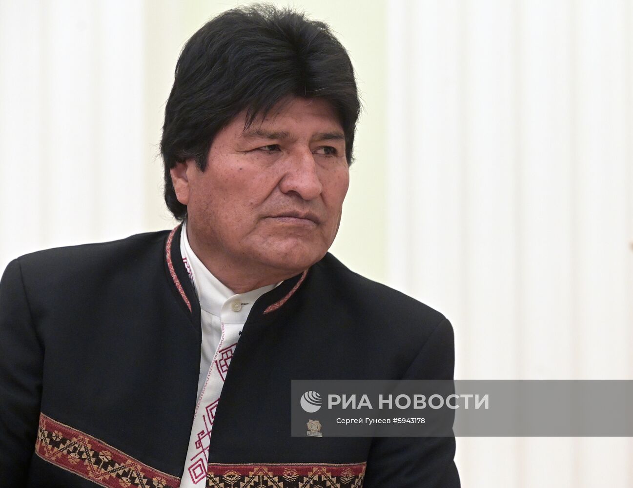 11 июля 2019. Президент Боливии Эво Моралес во время встречи с президентом РФ Владимиром Путиным. Место: Россия, Москва. Автор: Сергей Гунеев/РИА Новости. Президент РФ В. Путин встретился с президентом Боливии Э. Моралесом