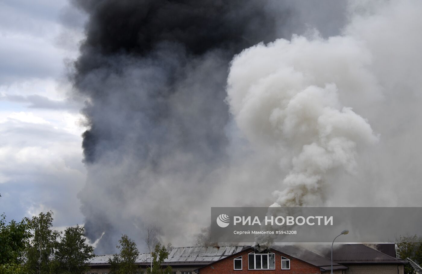 Пожар на территории Северной ТЭЦ в Мытищах