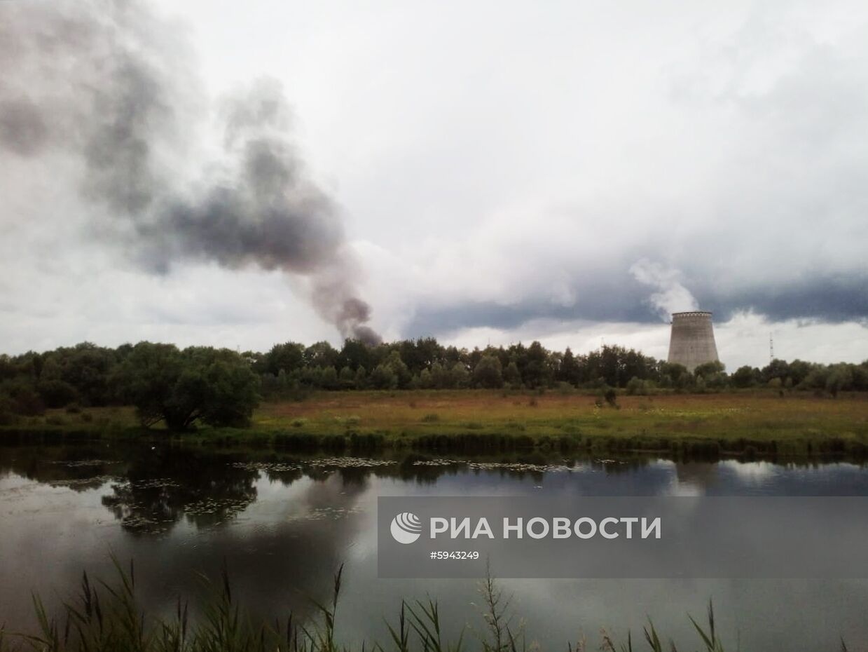 Пожар на территории Северной ТЭЦ в Мытищах