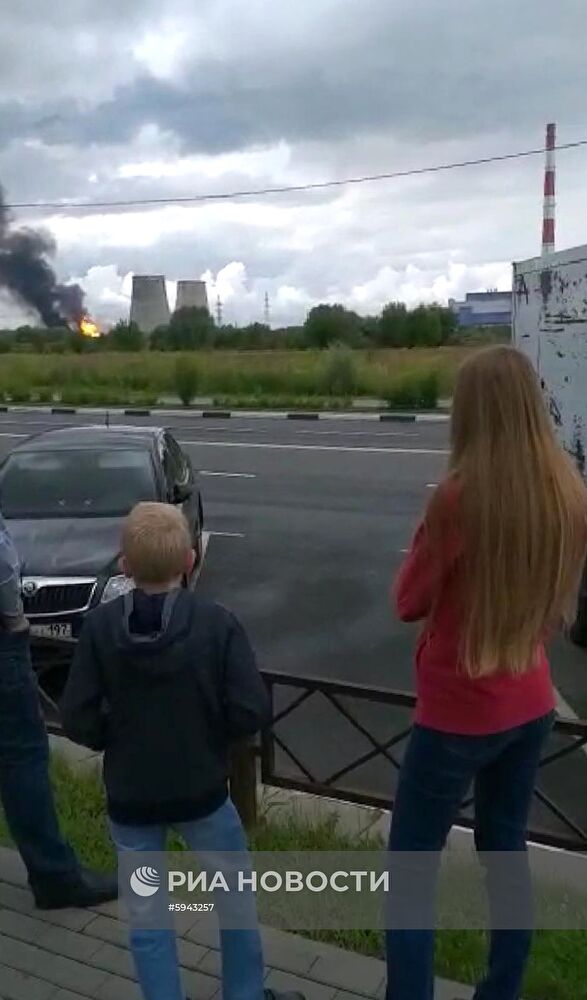 Пожар на территории Северной ТЭЦ в Мытищах