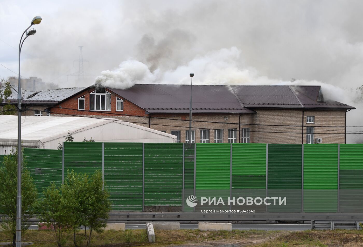 Пожар на территории Северной ТЭЦ в Мытищах