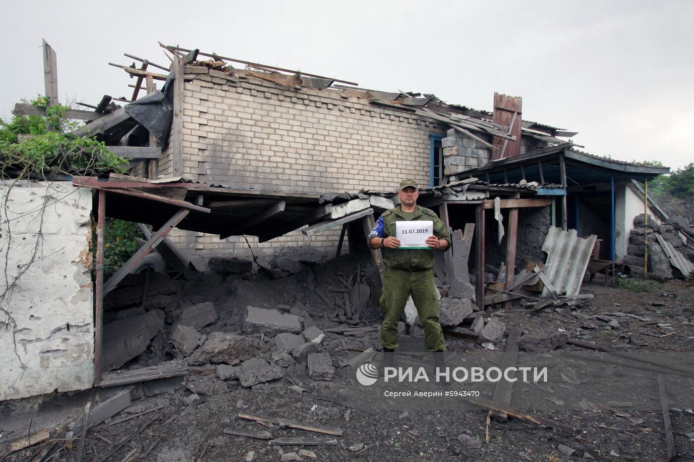 Последствия обстрела в Горловке