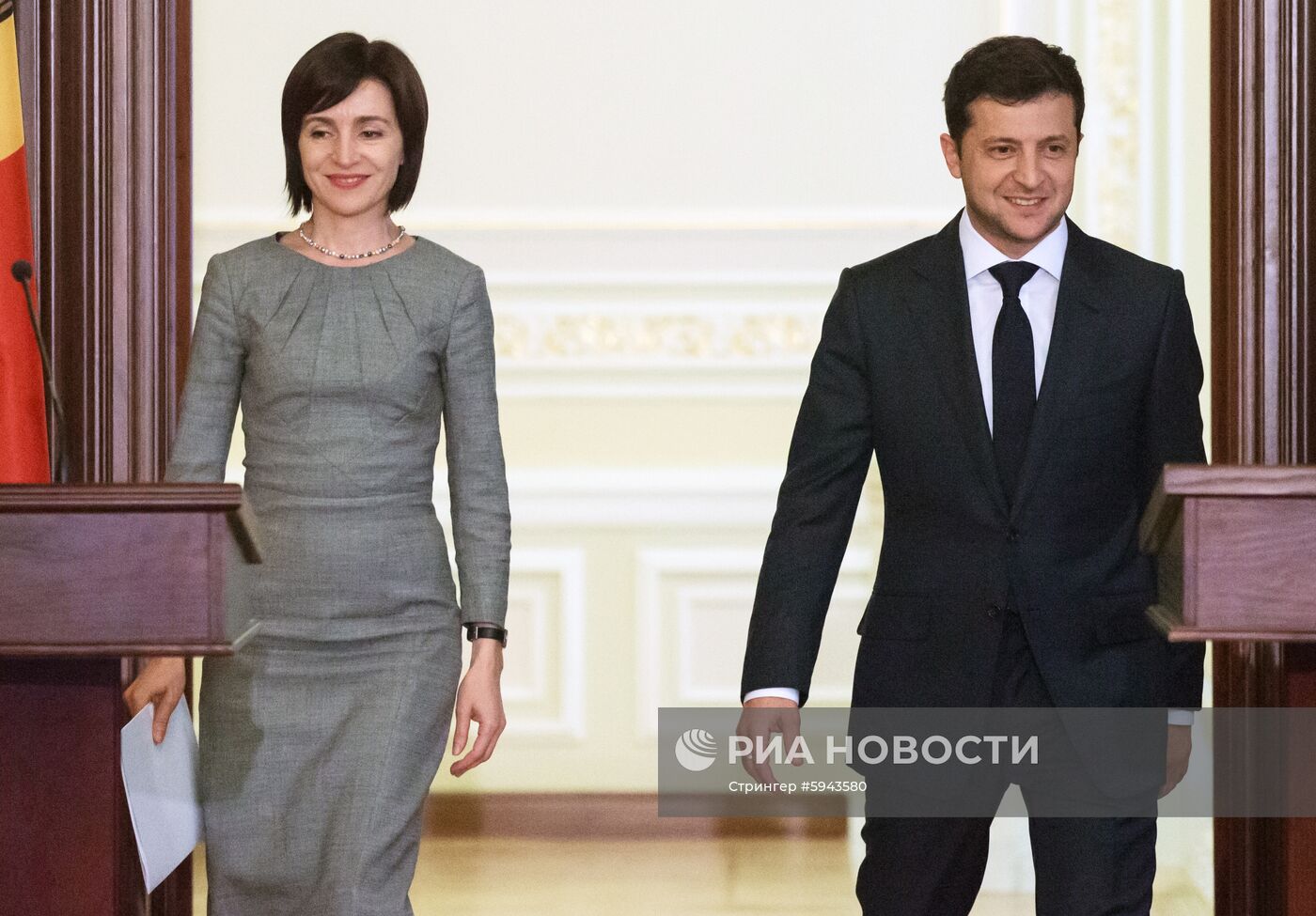 Встреча В. Зеленского с премьер-министром Молдавии М. Санду