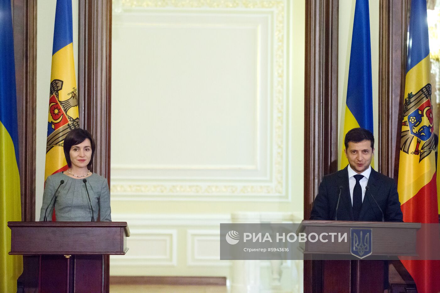 Встреча В. Зеленского с премьер-министром Молдавии М. Санду
