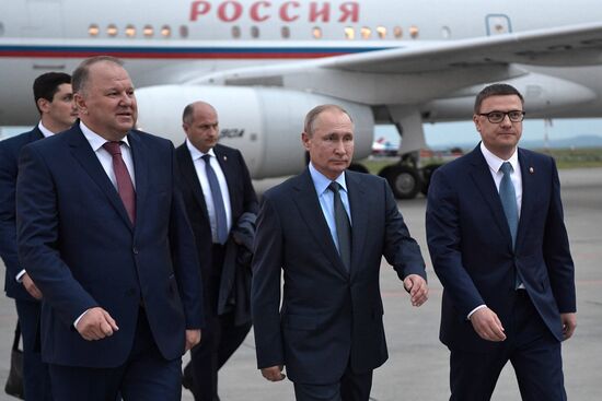 Рабочая поездка президента РФ В. Путина в Магнитогорск