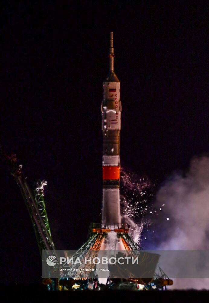 Пуск РН "Союз-ФГ" с ТПК "Сoюз МС-13" 