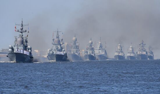 Репетиция парада в честь Дня ВМФ России 