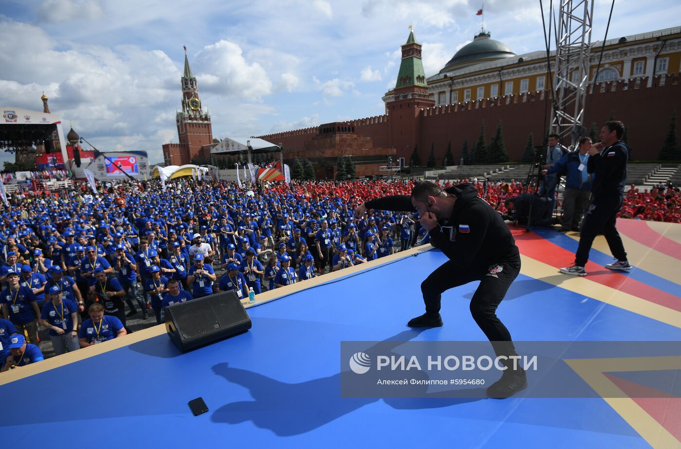 Массовая тренировка по боксу на Красной площади