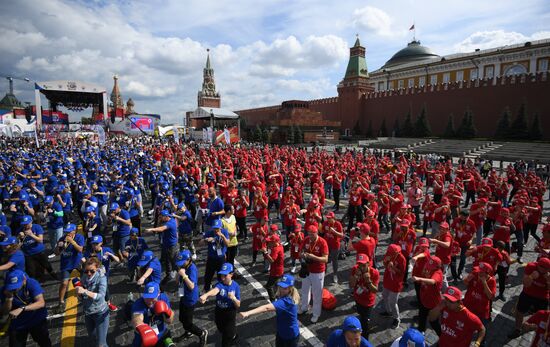 Массовая тренировка по боксу на Красной площади