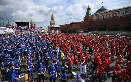 Массовая тренировка по боксу на Красной площади