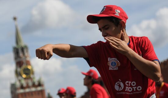 Массовая тренировка по боксу на Красной площади