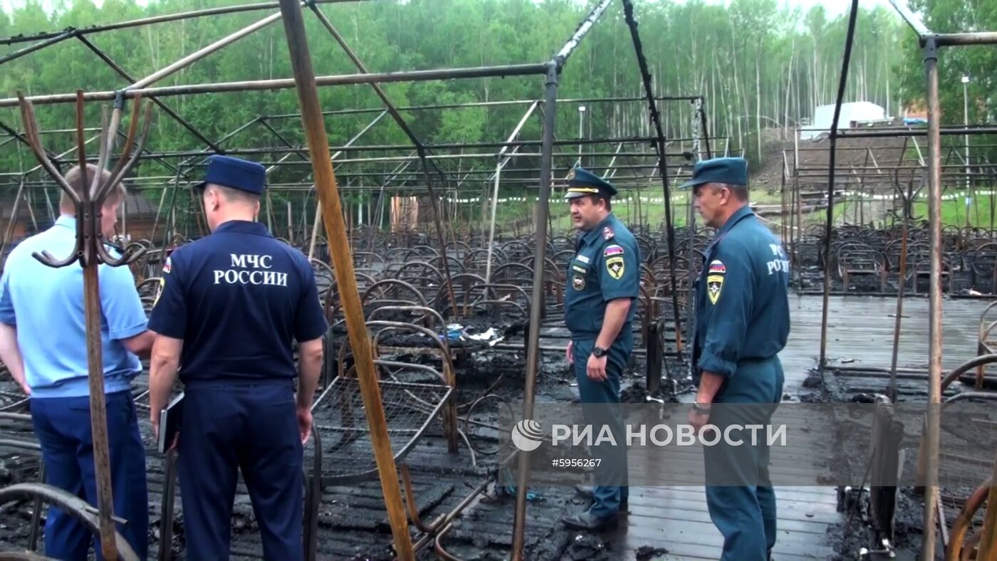 Пожар в палаточном городке в Хабаровском крае