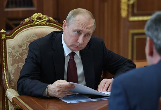 Президент РФ В. Путин встретился с ВРИО главы Кабардино-Балкарии К. Коковым