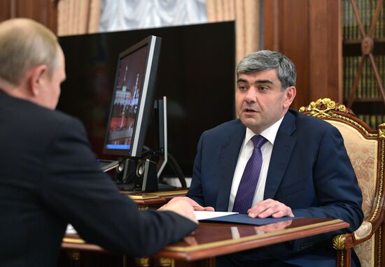 Президент РФ В. Путин встретился с ВРИО главы Кабардино-Балкарии К. Коковым