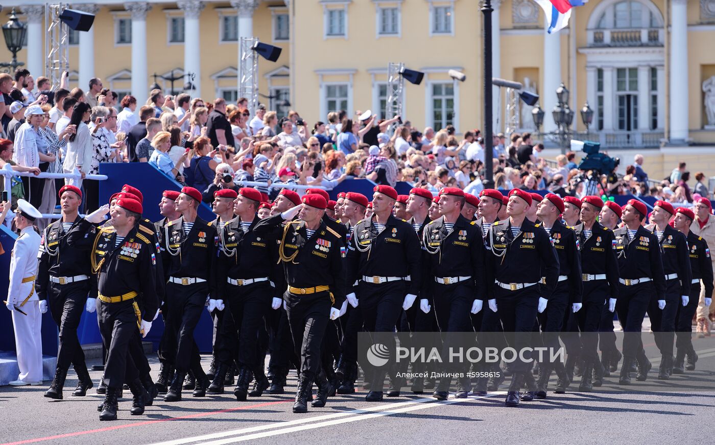 Репетиция парада ко Дню ВМФ в городах России