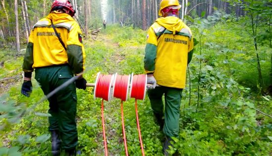 Ликвидация лесных пожаров в Красноярском крае и Иркутской области