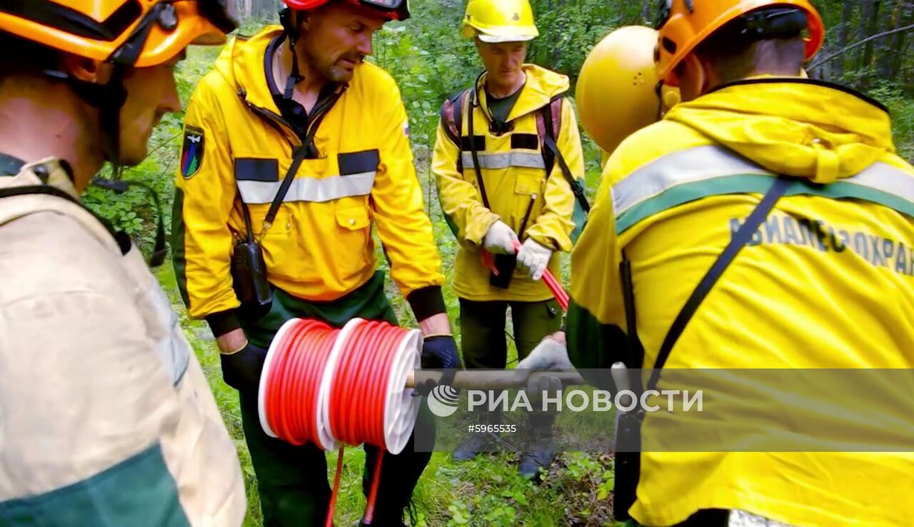 Ликвидация лесных пожаров в Красноярском крае и Иркутской области
