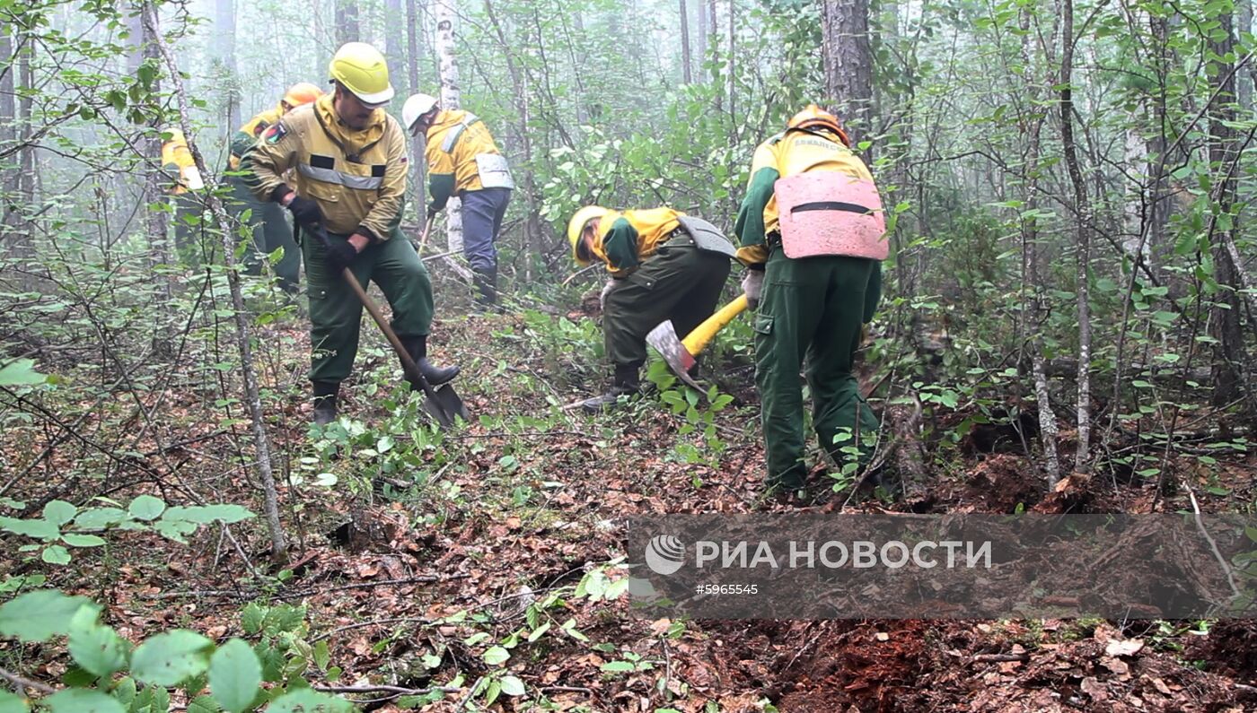 Ликвидация лесных пожаров в Красноярском крае и Иркутской области