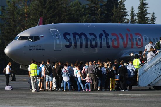 Первый регулярный рейс авиакомпании Smartavia по маршруту Новосибирск-Москва