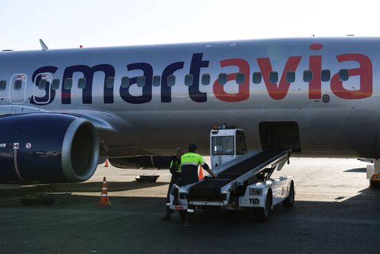 Первый регулярный рейс авиакомпании Smartavia по маршруту Новосибирск-Москва