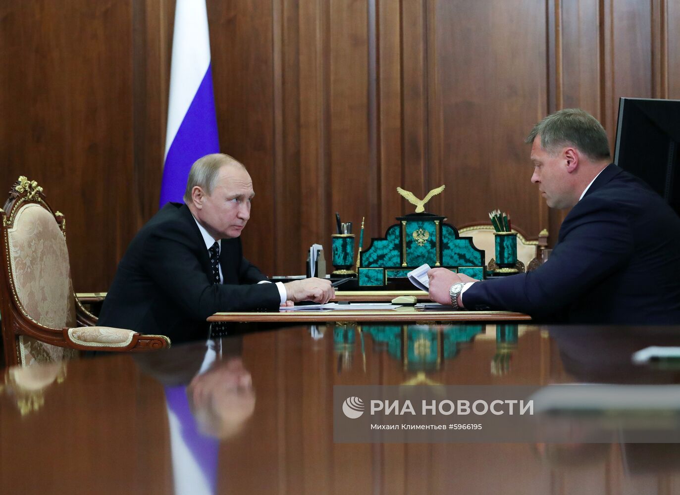 Президент РФ В. Путин встретился с врио губернатора Астраханской области И. Бабушкиным